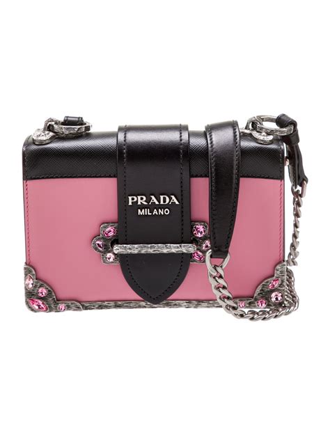 Pre Loved Prada Saffiano City Calf Cahier Heart and Flower 